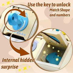 Montessori Toys for 2 year Old,Wooden Keys and Locks Set With 8 Wooden Animal…