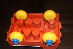 Johnson & Johnson Shape Sorter Fire Truck Pull Toy Complete Set Vintage