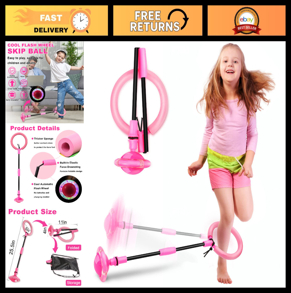 Colorful Portable Swing Ball – Foldable Flash Wheel Toy for Kids & Adults, Ages