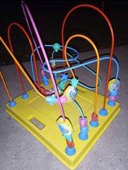 Bead Maze Multicolor Wire Loop Activity Toy on Yellow Base, 12 Months Up