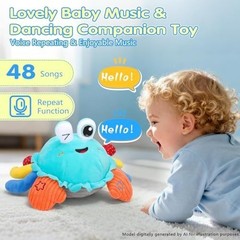 Baby Toys 1 Year Old 6-12 Month Tummy Time Toys Crawling Crab Musical Dancing…