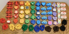 Vintage Wooden Kids Toy Lacing Beads & Strings Animal Bug Vehicle Shapes