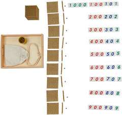 Montessori Math Beads Toys Materials for Toddlers Golden Beads and Cards Materia