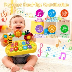 Baby Piano Toy 6-12 Months Light Up Music Keyboard Baby Toys for 3 6 9 12 18 …