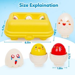 Egg Toys,Montessori Geometric Egg Shape Sorter Toys Preschool Learning Educat…