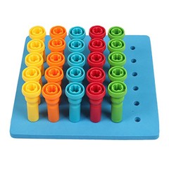 Peg Board Set Toys 6 Holes 5 Colors Educational Fun Plastic Material