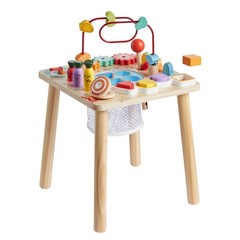 Montessori Activity Table for Toddler 1-3 Years Old,8 in 1 Wooden Desk