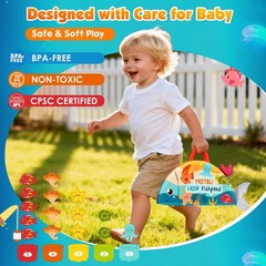 Montessori Toys for 1 Year Old Boy Girl Gift – Cloth Fishing Game with Stacki…