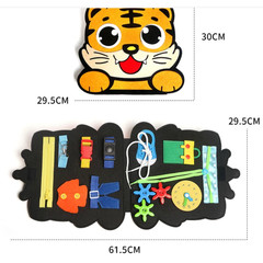 Montessori Felt Cartoon Dressing Learning Board for Toddlers – Tiger Model