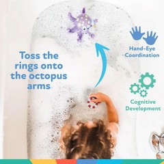Nuby Floating Octopus with 3 Hoopla Rings – 4 Piece Set,
