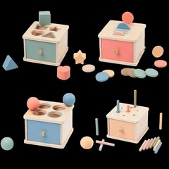 Montessori Toys for 1-3 Year Old Color Sorting Wooden Drawer Box Toy for Toddler