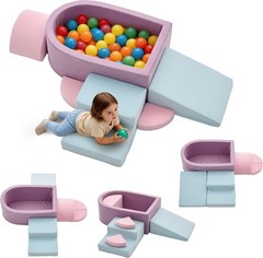 Korser 6Pc Toddler Foam Climbing Blocks With Ball Pit Play Set – New