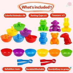 Colorful Animal Sorting and Stacking Toys for Fine Motor Skills Development