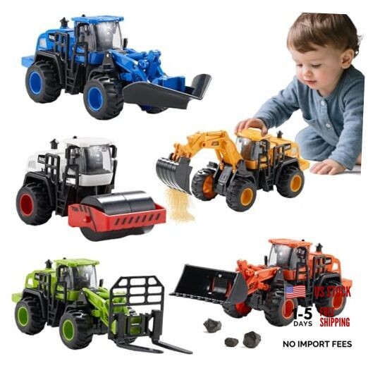 Construction Truck Toys for Toddlers: Push Go Truck Sandbox Excavator Toy