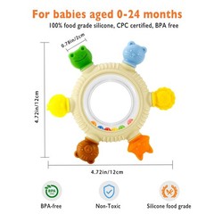 Baby Teething Toys for 0-6 6-12 Months, Silicone Teether, Freezer yellow