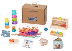 Pine Bunny Montessori Wooden 11-in-1 Toy Set for 10+ Months, Cylinder Block,…