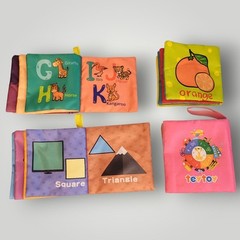 4 Cloth Baby Toddler Soft Books Fruits Vehicles Graphics Cognition Alphabet