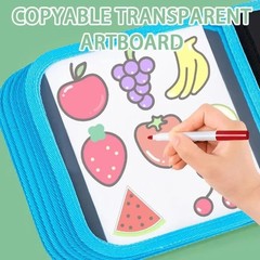 Reusable Erasable Doodle Book Kids Drawing Pad with 12 Watercolor Pens Toy Set