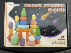 🔥DEAL🔥NEW – Rurvale 40pc Wooden Stacking Blocks Montessori Sensory STEM Toys