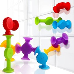 BUNMO Suction Bath Toys – 10pc Sensory Tub Toys for Kids Ages 3+ – STEM Learning