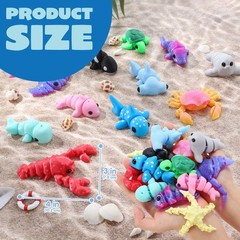 JOYIN 12 Pcs 3D Printed Ocean Animals Set, Mini Animals 3D Printed Toys – Cut…