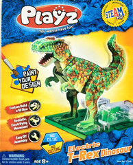 Playz 37208 ELECTRIC T-REX Dinosaur STEAM Learning Toy Build-It Toy for Ages 8+