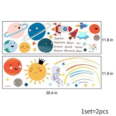 Space Planet Wall Decals Wall Stickers Kids,Cute Educational Wall Stickers fo…