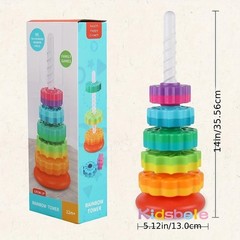 Spinning Stacking Toys Rainbow Tower, Kids Stackable Spinning Toy, Educational*