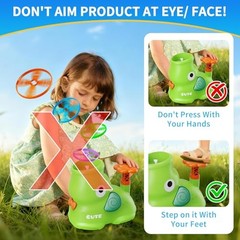 Outdoor Stomp Flying Disc Launcher Toys for Kids Ages 3 4 5 6 7 8 9 Blue Green