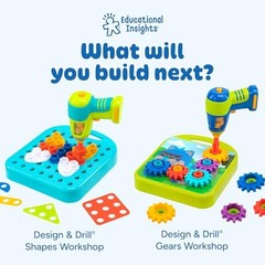 Design & Drill ABCs & 123s – Building Construction Toys for Toddlers, Kids