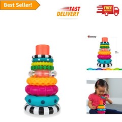 Interactive Stacking Ring Toy – 9-Piece Set for Infants 6+ , Multi-Colored