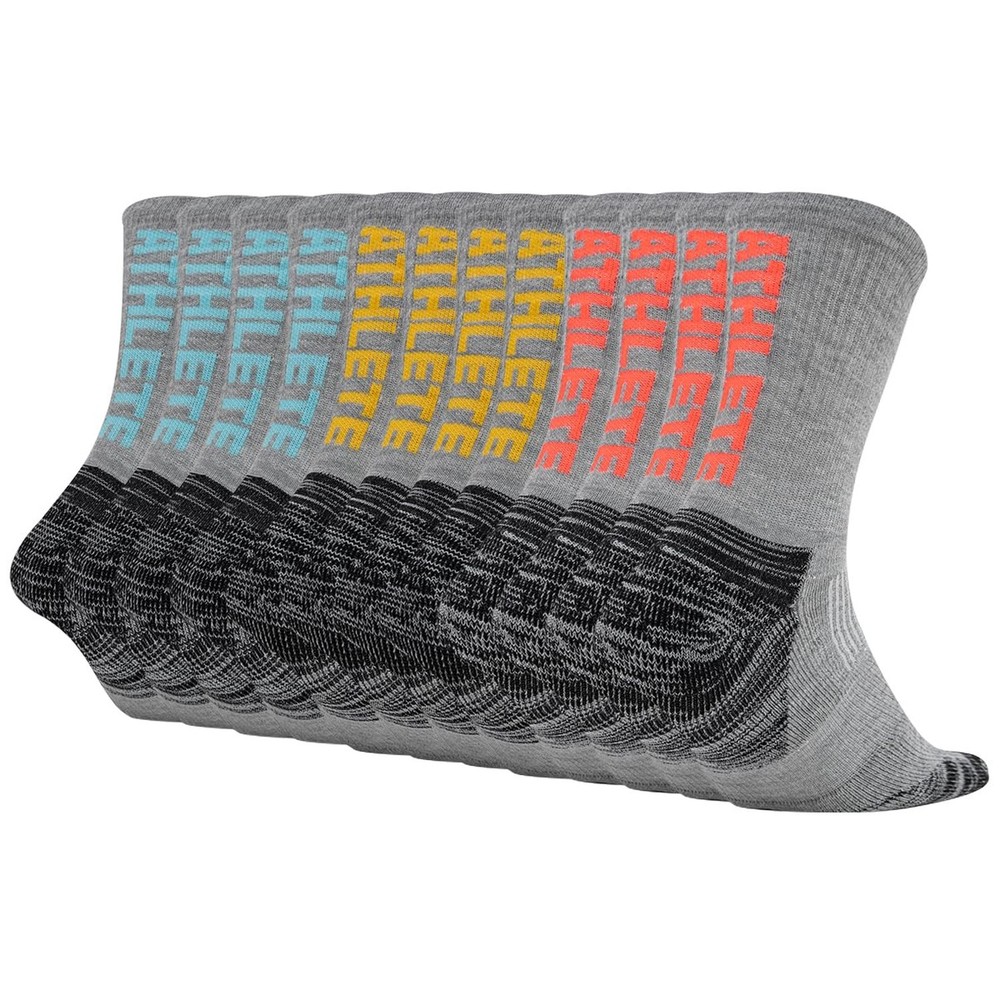 JOYNÉE 6 Pairs Mens Crew Cushion Socks Work Athletic Running Socks Casual B
