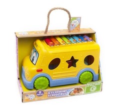 Roo Crew Xylophone School Bus Educational Toy 9-Piece Shape Sort Ages 2+