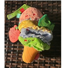 Melissa & Doug Ice Cream Cone Stacker Plush Sensory Baby Toy with Teether Strap
