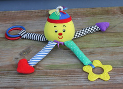 Vintage EDEN Plush Octopus 8” Baby Sensory Toy Rattle Crinkle Teether Primary