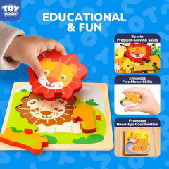 Wooden Puzzles for Toddlers 2-4, Montessori Toys for 1 2 3 Year Old Boys Girls,