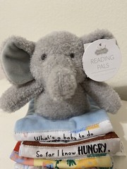 Mud Pie Reading Pals Blue Elephant Plush Soft Book NWT