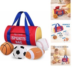 Baby Toys 0-12 , My First Sports Bag Plush Toy with Crinkle, Rattles | Includ…