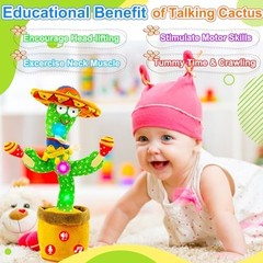 Rechargeable Dancing Talking Cactus Toy – Volume Adjustable, Mimics Speech, Fun