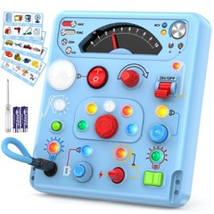 Busy Board Montessori Toys for Toddlers 1 2 3 4 Year Old with 13 Lights, Sens…