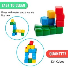 StickiKubes, Mini Stacking Cubes that Stick to Anything, Non Toxic Kid Safe S…