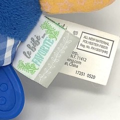 Le Bebe Favorite Pull Down Vibrating Wiggler Blue Owl Crinkle Teether Toy Plush