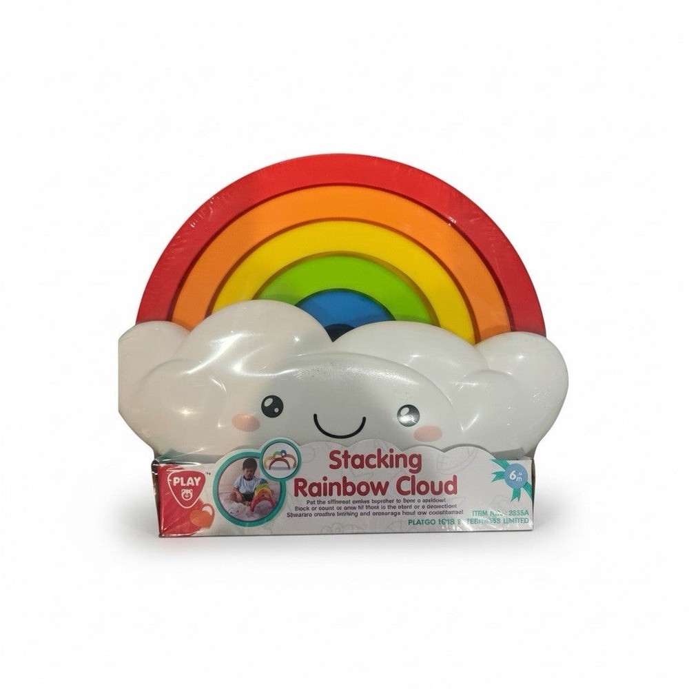 Stacking Rainbow Cloud Toy By Playgo Early Learning Baby Toy Ages 6 Months+ New