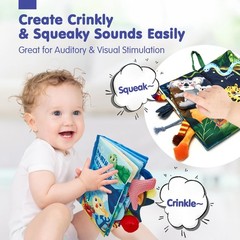 Soft Cloth Crinkle Books for Babies – 2-Pack Sensory Infant Toys 0-12 Months