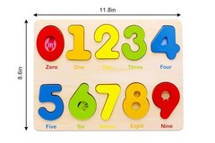 Wooden Preschool Learning Number Puzzles for Kids Age 2-4, Educational Toys