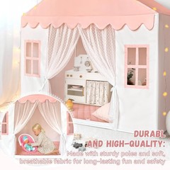 Kids Play Tent with Mat, Princess Castle Playhouse Play Tent for Kids Indoor,…