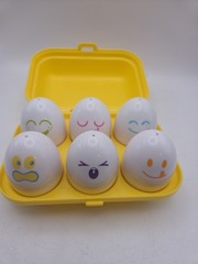 1993 Vintage Tomy Hide N Squeak Eggs Shape Color Sorting Toy With Carton