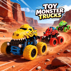Dinosaur Toys for 2 3 4 5 Year Old Boys – 3 Pack Monster Truck Toys
