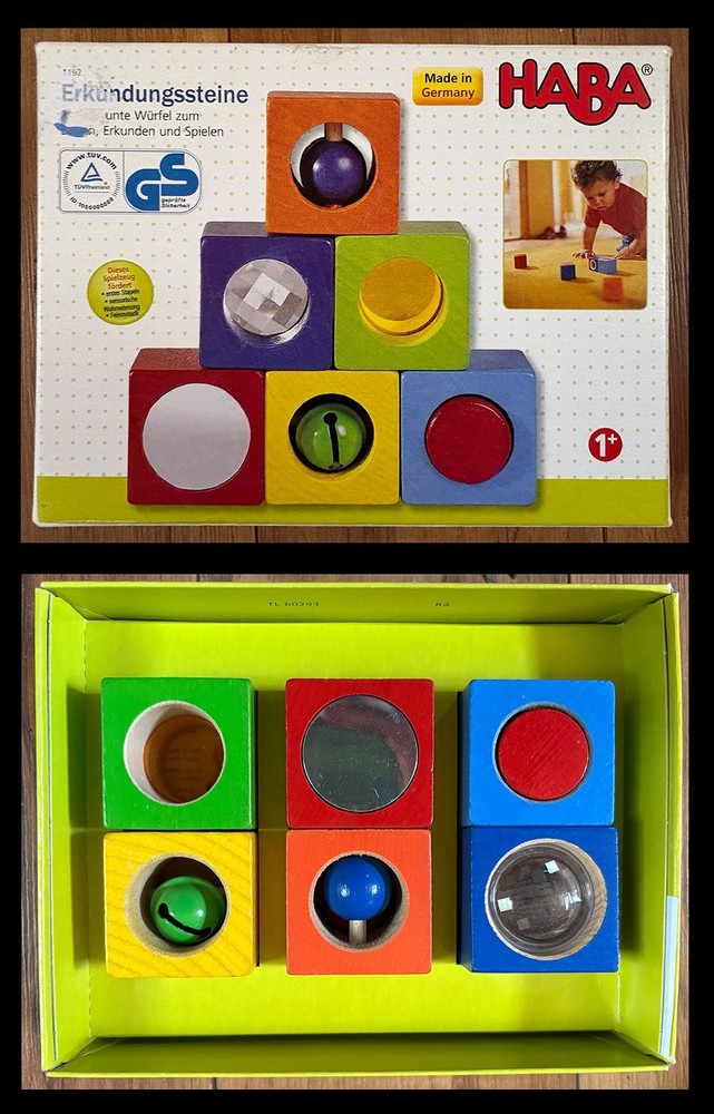 HABA Wooden Discovery Blocks Sensory Set Made in Germany Baby Toy w/ Box