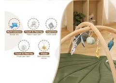 Green Leaf Baby Play Mat 5 Detachable Toys Learn Play Early Development Unisex